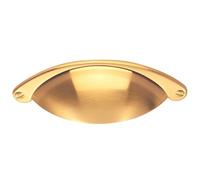 KOOPLES HARDWARE Cup Pattern Handle Decorative Cabinet Pull for Vintage Drawers, Dressers & Shaker Kitchens (Satin Brass)
