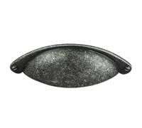 KOOPLES HARDWARE Cup Pattern Handle Decorative Cabinet Pull for Vintage Drawers, Dressers & Shaker Kitchens (Pewter)