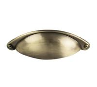 KOOPLES HARDWARE Cup Pattern Handle Decorative Cabinet Pull for Vintage Drawers, Dressers & Shaker Kitchens (Antique Burnished Brass)
