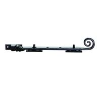 Kooples Hardware Curly Tail Casement Stay - Wrought Iron Window Arm with Fixing Pins - Traditional Decorative Fastener for Timber Windows (235mm)