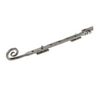 Kooples Hardware Curly Tail Casement Stays - Traditional Victorian-Style Window Stays with Decorative Curled Ends - Durable Corrosion-Resistant Metal Window Fasteners (Pewter, 305x15x6mm)