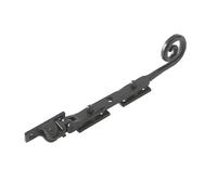 Kooples Hardware Curly Tail Casement Stays - Traditional Victorian-Style Window Stays with Decorative Curled Ends - Durable Corrosion-Resistant Metal Window Fasteners (Black, 203x15x6mm)