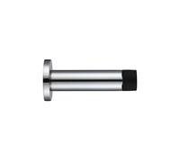 Kooples Hardware Cylinder Door Stop with Rose - 70mm Projection, Wall Mounted Stainless Steel Stopper with Rubber Buffer, Brushed Finish (Polished Stainless)