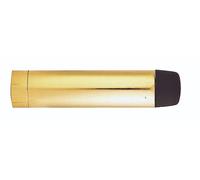 Kooples Hardware Cylinder Pattern Door Stop Without Rose - Wall Mounted Metal Buffer with Rubber Tip - Compact Screw Fix Stopper for Homes, Offices, Bathrooms (Polished Brass)