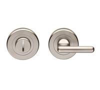 KOOPLES HARDWARE DDA Compliant Turn and Release Satin Stainless Steel Accessible Bathroom Lock Set - Large Thumbturn, Emergency Coin Release, Concealed Fix (Satin Chrome)