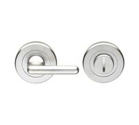 KOOPLES HARDWARE DDA Compliant Turn and Release Satin Stainless Steel Accessible Bathroom Lock Set - Large Thumbturn, Emergency Coin Release, Concealed Fix (Polished Chrome)