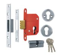 Kooples Hardware Dead Locks, Sash Locks & Night Latch for Front Doors - High Security BS Fortress Euro Cylinder Dead Lock (Polished Chrome, 75 mm)