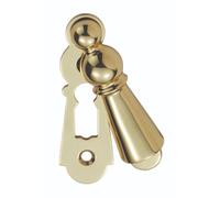 Kooples Hardware Delamain Large Covered Escutcheon Classic Keyhole Cover with Hinged Lid - Solid Brass for Mortice Locks (Polished Brass)