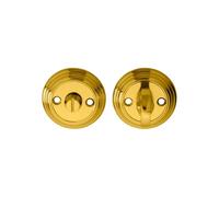 Kooples Hardware Delamain Large Thumbturn & Release Satin Stainless Steel Bathroom Lock Set - Concealed Fix, Ergonomic Design, Emergency Coin Release (Polished Brass)