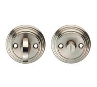 Kooples Hardware Delamain Large Thumbturn & Release Satin Stainless Steel Bathroom Lock Set - Concealed Fix, Ergonomic Design, Emergency Coin Release (Satin Nickel)