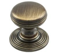 KOOPLES HARDWARE Delamain Ringed Knob 35mm - Traditional Round Cabinet Drawer Knob with Grooved Detailing in Classic Finishes (Florentine Bronze, 35mm)
