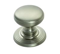 KOOPLES HARDWARE Delamain Ringed Knob 35mm - Traditional Round Cabinet Drawer Knob with Grooved Detailing in Classic Finishes (Satin Nickel, 35mm)