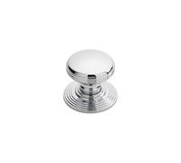 KOOPLES HARDWARE Delamain Ringed Knob 35mm - Traditional Round Cabinet Drawer Knob with Grooved Detailing in Classic Finishes (Polished Chrome, 35mm)