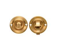 Kooples Hardware Delamain Small Thumbturn & Release Satin Stainless Steel Bathroom Door Lock - Compact Design, Concealed Fix, Emergency Coin Release (Satin Brass)