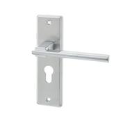 KOOPLES HARDWARE Delta Suite Round Door Handles on Euro Profile Lockplate Satin Chrome Pair - Internal Door Set