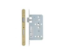 Kooples Hardware DIN Bathroom Lock 2-Piece 78mm Centres, 60mm Backset Internal Privacy Mortice for Lever Handle & Thumbturn Furniture (PVD Satin Brass)