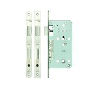 Kooples Hardware DIN Bathroom Lock 78mm Centres, 55mm Backset Radius Faceplate Mortice Privacy Door Lock for Lever & Thumbturn Sets