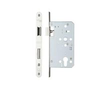 Kooples Hardware DIN Escape Lock - 72mm Centres - 60mm Backset - Radius Forend Mortice Lock for Euro Profile (Polished Stainless)