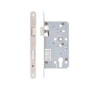 Kooples Hardware DIN Escape Lock - 72mm Centres - 60mm Backset - Radius Forend Mortice Lock for Euro Profile (Satin Stainless)