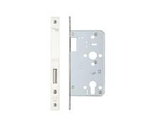 Kooples Hardware DIN Euro Deadlock - 60mm Backset Mortice Lock Case for Euro Cylinder Doors (Polished Stainless)