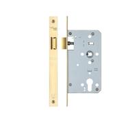 Kooples Hardware DIN Latch 60mm Backset Euro Profile Mortice Lock Case with Strike Plate DIN 18251 Standard - Timber & Composite Door Compatible (Brass Finish/Anti Tarnish)