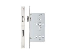 Kooples Hardware DIN Lift-to-Lock Case 72mm Centres 60mm Backset Euro Profile Internal Door Lock Mechanism Radius Forend Satin Finish (Satin Stainless)