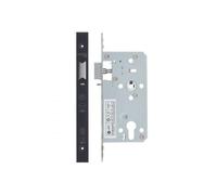 Kooples Hardware DIN Nightlatch 55mm Backset 2-Piece Mortice Lock Case Square Forend & Strike PVD Black Finish - Euro Profile - DIN 18251 for Timber & Composite Doors
