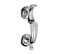 Kooples Hardware Doctors Door Knocker Solid Brass Traditional Ring Style Front Entrance Feature Classic External Door Accessory (Polished Chrome)