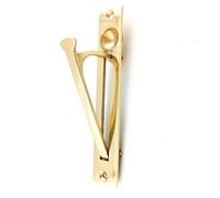 KOOPLES HARDWARE Door Edge Flush Pull Concealed Sliding Handle, Cavity & Barn Doors, Durable Metal Construction, Modern Minimalist Design (Polished Brass, 120x20mm)