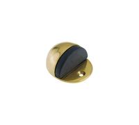 Kooples Hardware Door Stop - Heavy Duty Wall or Floor Mounted Stopper with Rubber Buffer, Brushed Stainless Steel Finish, Fixings Included (Polished Brass)