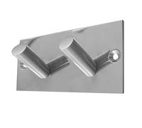 KOOPLES HARDWARE Double Robe Hook 94x46mm - Polished Stainless Steel Wall Hook for Towels, Robes & Coats - Modern Dual for Bathrooms, Bedrooms & Offices