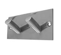 KOOPLES HARDWARE Double Robe Hook 94x46mm - Satin Stainless Steel Wall Hook for Towels, Robes & Coats - Brushed Finish Dual for Bathrooms, Bedrooms & Commercial Spaces