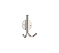 KOOPLES HARDWARE Double Robe Hook Face-Fix Stainless Steel Wall Mounted - Modern Twin Hook for Bathroom, Bedroom, Kitchen, Office