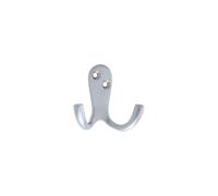 KOOPLES HARDWARE Double Robe Hook Wall Mounted - 51mm Compact Size - SC PB CP Finishes for Bathroom, Bedroom, Office, Door (Satin Chrome)