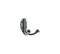 KOOPLES HARDWARE Double Robe Hook Wall Mounted Face-Fix - PCB Polished Chrome Black Finish for Bathroom, Bedroom, Office, Door