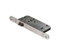 Kooples Hardware Easi-T Contract DIN Latch - DIN Standard Mortice Latch Case for Lever Handles - Commercial Grade Internal Door Latch (Radius, Satin Stainless Steel, 55mm Backset)