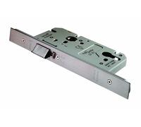 Kooples Hardware Easi-T DIN Euro Profile Nightlatch - Stainless Steel Mortice Lock Body with Reversible Latch - Secure Entry Door Lock (Square, Satin Stainless Steel, 85mm x 150mm x 60mm)