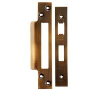Kooples Hardware Easi-T Forend, Strike Plate and Fixing Pack for Sashlocks - Replacement Lock Accessory - Complete Kit for Sash Lock Installation or Repair (Square, Antique Brass)