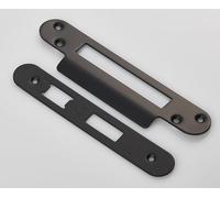 Kooples Hardware Easi-T Forend, Strike Plate and Fixing Pack for Sashlocks - Replacement Lock Accessory - Complete Kit for Sash Lock Installation or Repair (Radius, Matt Black)