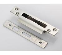Kooples Hardware Easi T Forend Strikes & Fixing Pack | Compatible with BS Cylinder Sashlocks | Replacement Strike Plate & Fixings | Heavy-Duty Security Door Hardware (Square, Satin Stainless Steel)