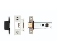 Kooples Hardware Easi-T Heavy Sprung Tubular Latch - 64mm or 76mm Internal Door Latch - Strong Spring for Unsprung Lever Handles (Nickel Plate, 76mm, 8mm Follower)