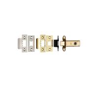Kooples Hardware Easi-T Heavy Sprung Tubular Latch - 64mm or 76mm Mortice Latch for Internal Doors (Electro Brassed/Satin Stainless Steel, 64mm)
