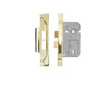 Kooples Hardware Easi-T Residential 2 Lever Sashlock Rebated - Internal Door Mortice Lock with Rebate Kit - Ideal for Double Wooden Doors (Electro Brass, 64mm)