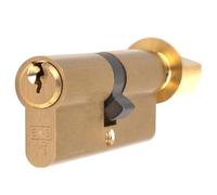 Kooples Hardware Euro Cylinder and Turn - Thumbturn Lock Barrel for uPVC and Timber Doors, Anti-Pick Brass Core - Satin Chrome, 40/40mm. (Satin Brass, 70mm)