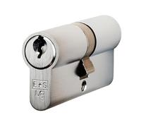 Kooples Hardware Euro Double Cylinder - High-Security Door Lock Barrel for uPVC, Timber & Composite Doors, Brass Core, Satin Chrome, 40/40mm (Satin Chrome, 60mm)