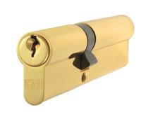 Kooples Hardware Euro Double Cylinder - High-Security Door Lock Barrel for uPVC, Timber & Composite Doors, Brass Core, Satin Chrome, 40/40mm (Polished Brass, 70mm)