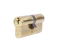 Kooples Hardware Euro Double Cylinder - High-Security Door Lock Barrel for uPVC, Timber & Composite Doors, Brass Core, Satin Chrome, 40/40mm (Polished Brass, 90mm)