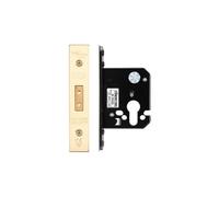 Kooples Hardware Euro Profile Deadlock - Heavy Duty Mortice Case for Euro Cylinder Lock - Ideal for Timber Doors (Brass Finish/Anti Tarnish)