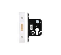 Kooples Hardware Euro Profile Deadlock - Heavy Duty Mortice Case for Euro Cylinder Lock - Ideal for Timber Doors (Satin Stainless)