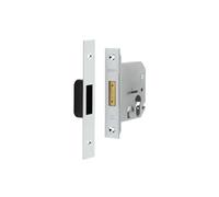 Kooples Hardware Euro Profile Deadlock - Mortice Deadbolt Lockcase for Euro Cylinders - Heavy Duty Security Lock for Internal & External Timber Doors (Polished Chrome, 76mm)